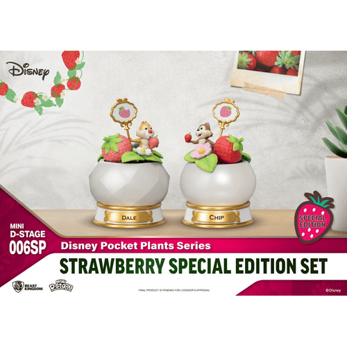 Disney Mini Diorama Stage Statuen Pocket Plants Series Strawberry Special Edition Set 12 cm