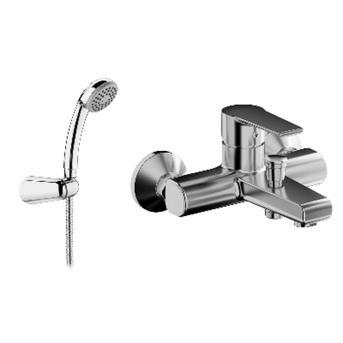 TIEMM Miscelatore monocomando vasca con accessori linea ten