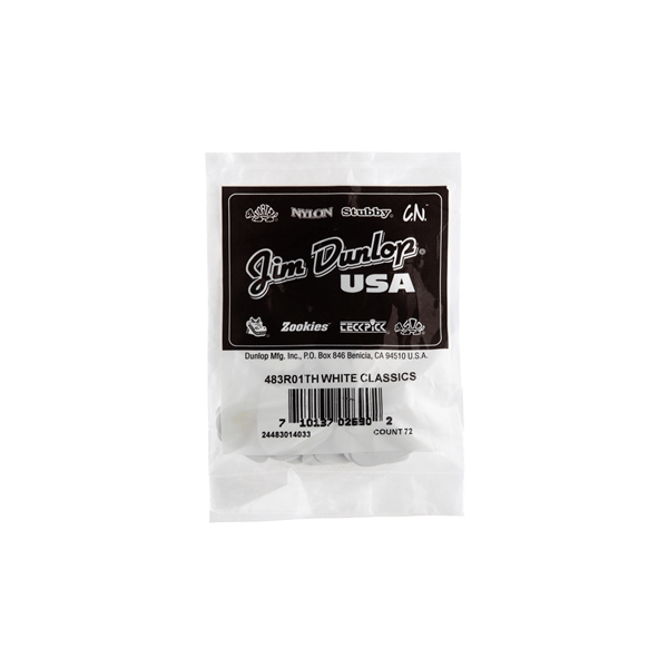 Dunlop 483R#01 White Classic - Thin