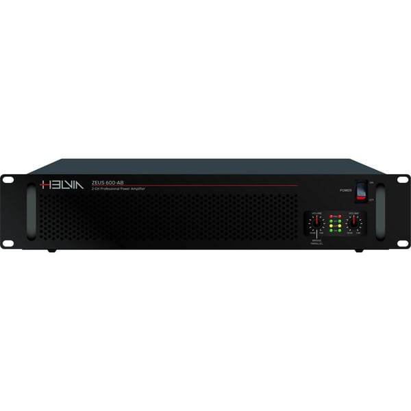 HELVIA Amplificatore di potenza in classe AB da 2x200W a 8ohm / 2x300W a 4ohm. Modello ZEUS 600-AB