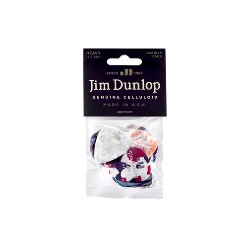 Dunlop PVP107 Heavy Genuine Celluloid Variety Pack (busta da 12 plettri)