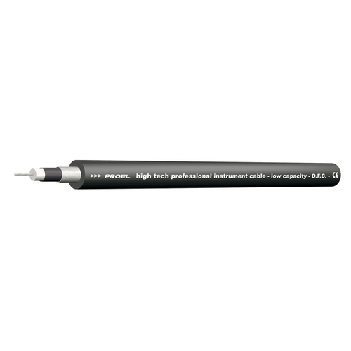 PROEL STAGE Cavo coassiale professionale antirumore esoterico per strumenti con guaina esterna antiscivolo ideale per tutte le connessioni strumentali - O.F.C. (Oxygen Free Copper. Colore nero