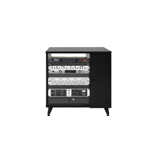 Gator Frameworks GFW-ELITESIDECAR-BLK Mobile rack sidecar cabinet in legno con finitura nera<br>