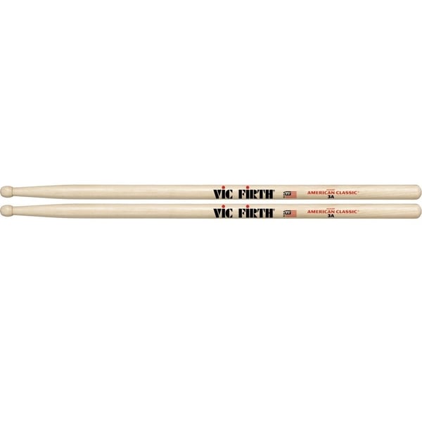 VIC FIRTH Bacchette American Classic Hickory Punta in Legno. Modello 3A