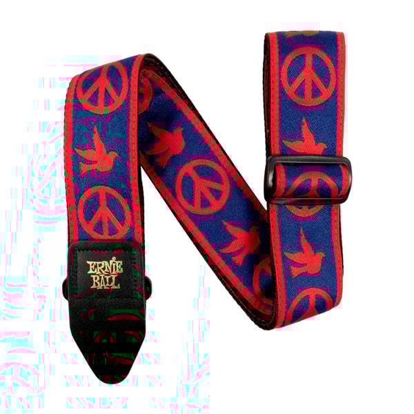 Ernie Ball Tracolla Red and Blue Peace Love Dove Jacquard 2021