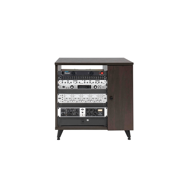 Gator Frameworks GFW-ELITESIDECAR-BRN Mobile rack sidecar cabinet in legno con finitura noce scuro<br>