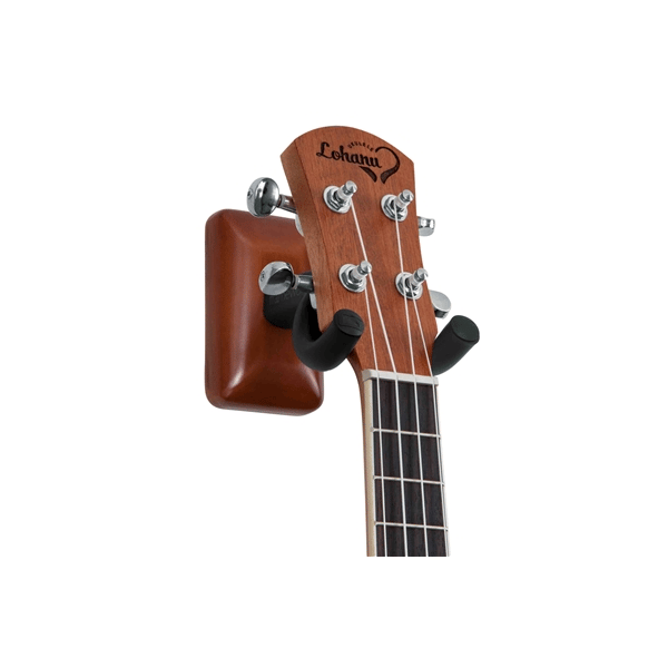 Gator Frameworks GFW-UKE-HNGRMHG Supporto da parete per ukulele e mandolino con piastra in mogano