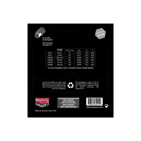 Savarez F50F Corde Focus per Chitarra Elettrica 13-56, Set/6