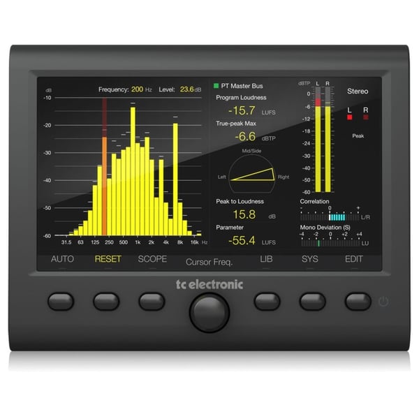 TC ELECTRONIC CLARITY M STEREO DESKTOP AUDIO METER MISURATORE DI LIVELLO STEREO DISPLAY HD 7"
