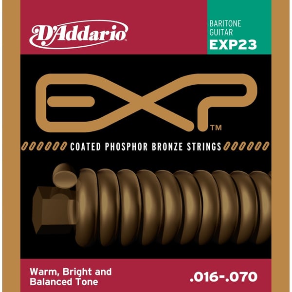 D'ADDARIO EXP Coated Baritone Guitar Strings, 16-70