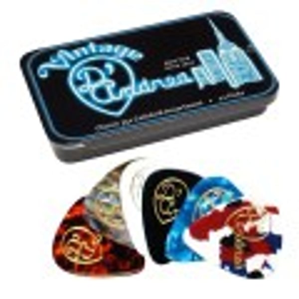 D'ANDREA 12 plettri Classic Celluloid Heavy in scatola di metallo. Modello TNVCH