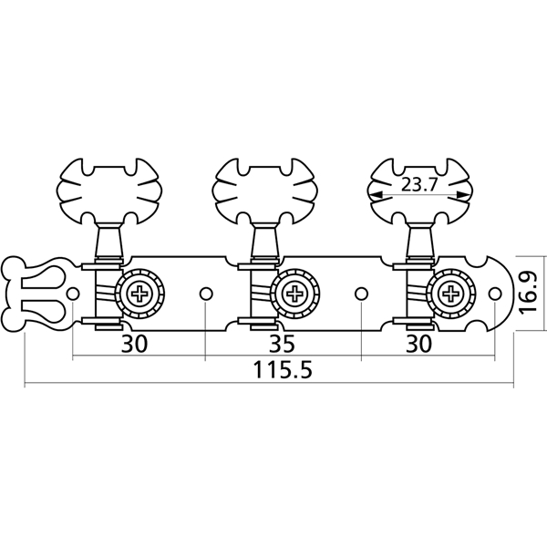 Yellow Parts EZ1779G Meccaniche Chitarra Classica 1+1 Dorate 2 Pcs