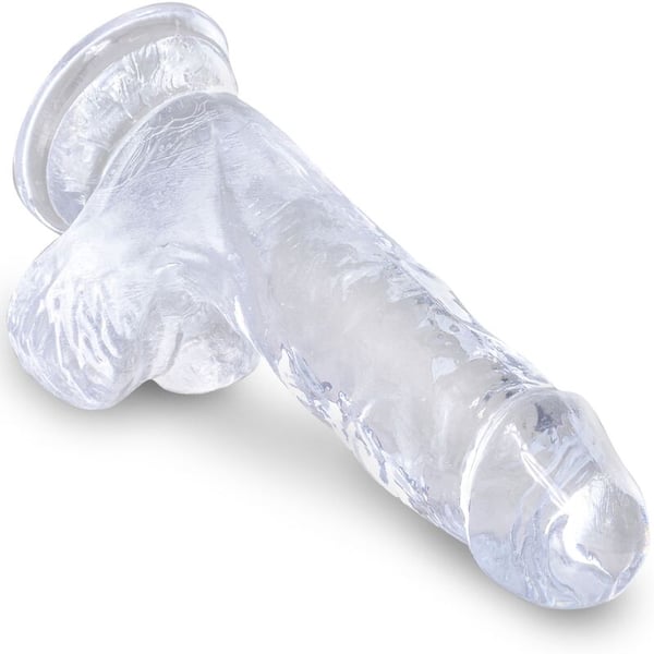 KING COCK CLEAR - REALISTISCHER PENIS MIT 10,1 CM TRANSPARENTEN EIEREN