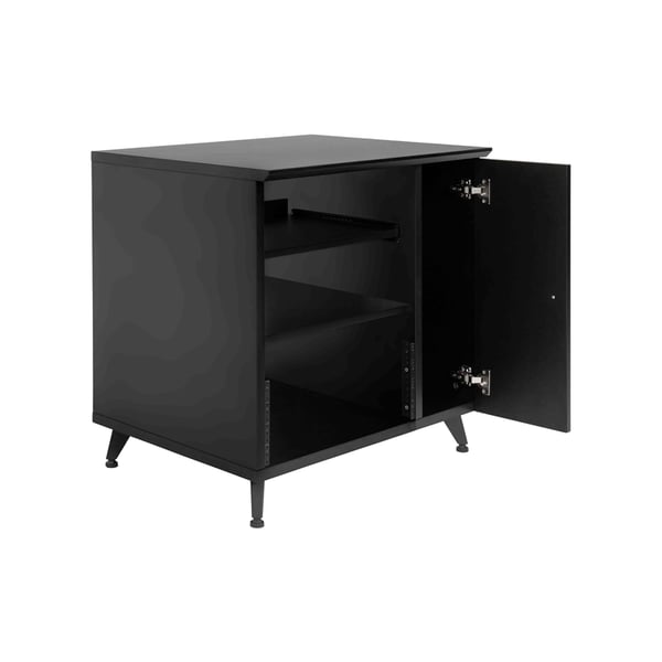 Gator Frameworks GFW-ELITESIDECAR-BLK Mobile rack sidecar cabinet in legno con finitura nera<br>