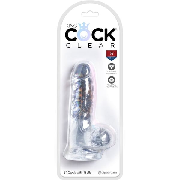 KING COCK CLEAR - REALISTISCHER PENIS MIT 10,1 CM TRANSPARENTEN EIEREN