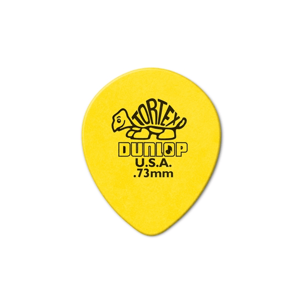 Dunlop 413R Tortex Tear Drop Yellow .73
