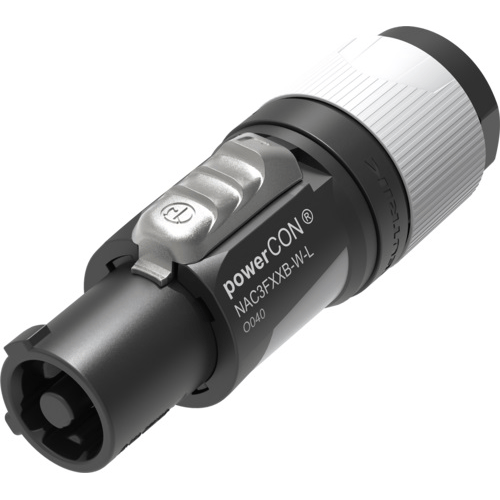 NEUTRIK NAC3FXXB-W-L CONNETTORE POWERCON IN DI USCITA BLOCCABILE PER CAVO DI RETE IN CA