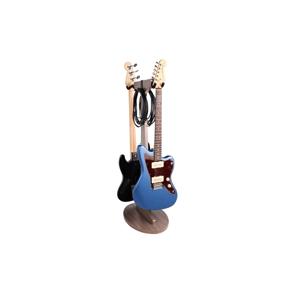 Gator Frameworks GFW-ELITEGTRHNGSTD-2X-GRY Stand appendi-chitarra doppio in finitura grigio driftwood<br>