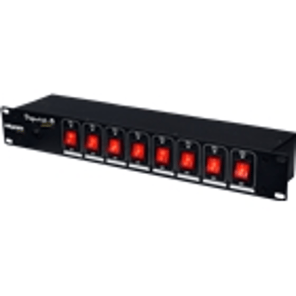 Algam Lighting DISPATCH-8 Multipresa 8 Posti da Rack Interruttori Individuali