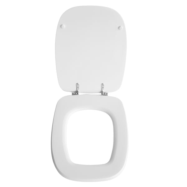 Copriwater Per Kerasan Brio Sospeso - Sedile In Legno Stabilizzato Con Cerniere Regolabili, Bianco - 2