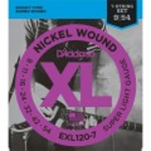 D'ADDARIO Nickel Wound 7-String Electric Guitar Strings, Super Light, 9-54