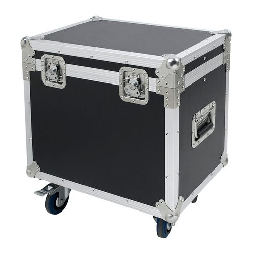 PROEL STAGE Flight case multifunzione realizzato in multistrato di pino marino di spessore 9mm. con ruote girevoli da 100 mm di tipo industriale (2 con freno).