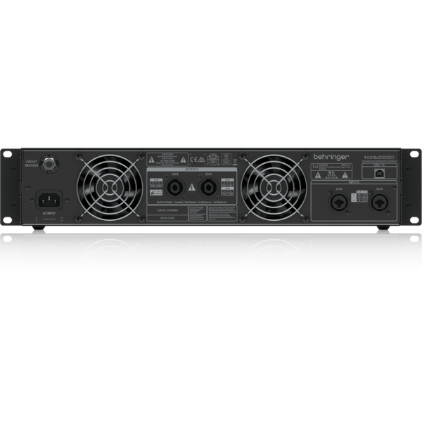 BEHRINGER NX6000D FINALE DI POTENZA 6000 WATT 2 CANALI CON COMPENSAZIONE AUTOMATICA DELL' IMPEDENZA + DSP
