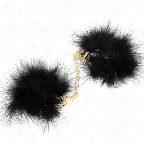 KINK WRIST RESTRAINT KINK - POLSINI IN PIUMA CON CATENA IN ORO MODELLO 0