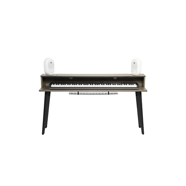 Gator Frameworks GFW-ELITEKEYTBL88-GRY Workstation in legno per tastiere fino a 88 tasti, colore grigio driftwood<br>
