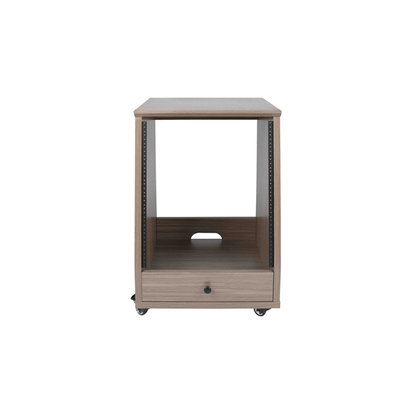 Gator Frameworks GFW-ELITESTUDIORK12-GRY Rack da studio inclinato 12 unità con finitura grigia in legno Driftwood<br>