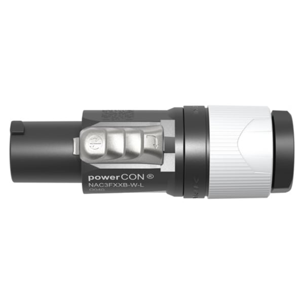 NEUTRIK NAC3FXXB-W-L CONNETTORE POWERCON IN DI USCITA BLOCCABILE PER CAVO DI RETE IN CA
