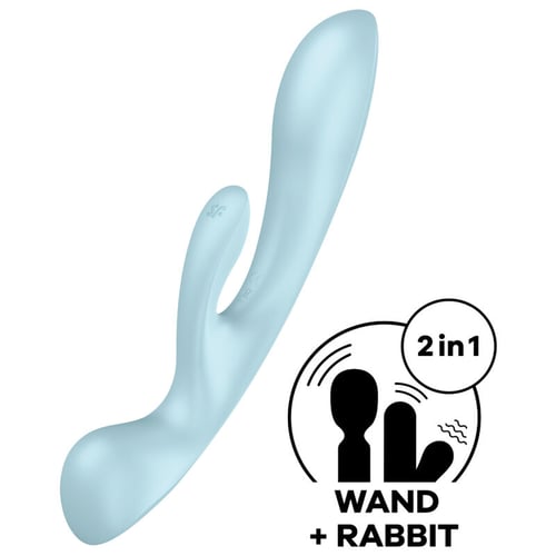SATISFYER TRIPLE OH HYBRID VIBRATION - BLAU