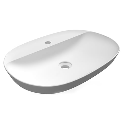 Lavabo ad incasso ovale allungato monoforo variant 60 x 42 cm