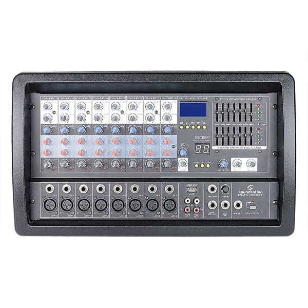 SOUNDSATION Mixer amplificato 8 canali da 300W max. con Bluetooth™, effetti e lettore MP3. Modello PMX-8UBT