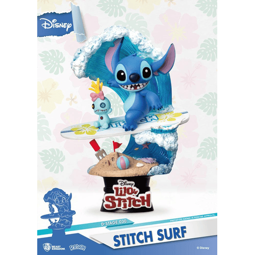 Disney Summer Series D-Stage PVC Diorama Surfer Stitch 15 cm