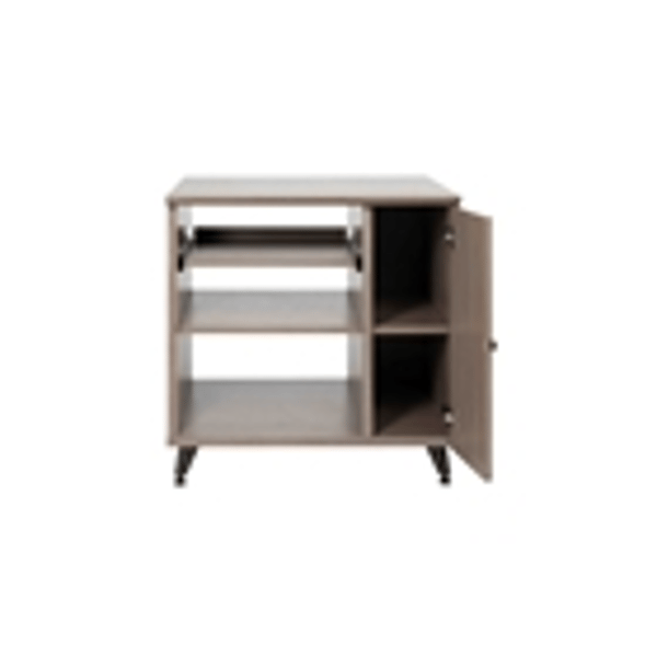 Gator Frameworks GFW-ELITESIDECAR-GRY Mobile rack sidecar cabinet in legno con finitura grigia<br>