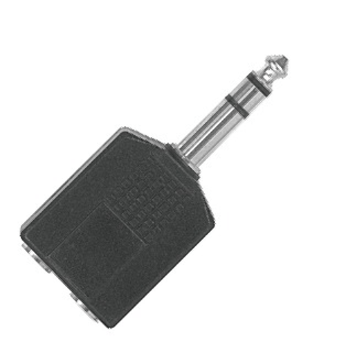 PROEL STAGE Adattatore in ABS: n. 2 prese jack stereo Ø 6.3 mm. -&gt; spina jack stereo Ø 6.3 mm.