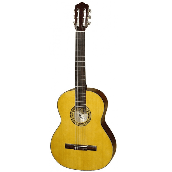 HORA CHITARRA CLASSICA 4/4 MADE IN EUROPE VERSIONE SPAGNOLA DOPPIO MASSELLO TOP ABETE MASSELLO FONDO-FASCE ACERO MASSELLO ROSETTA INTARSIATA MANICO ACERO TASTIERA PALISSANDRO SCALA 650MM