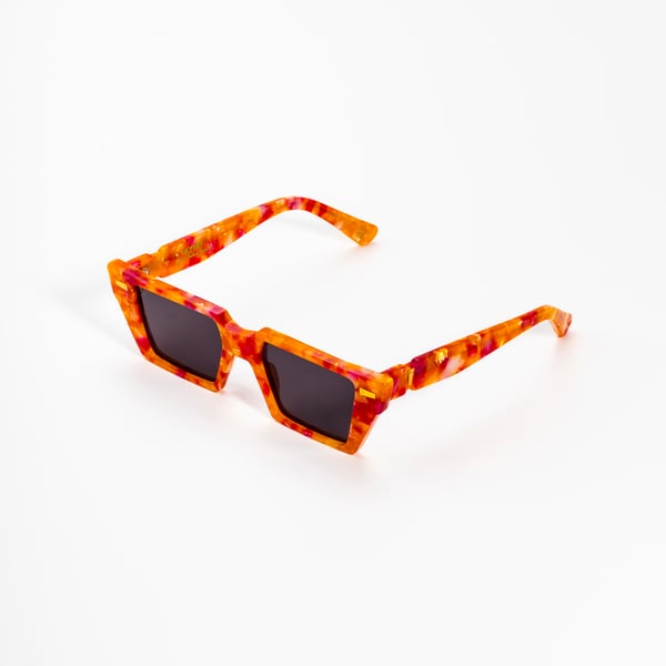 メガネ KYME Kyme - GEA COL 4 - OPTICAL GLASSES - transp peach Kyme Eyewear COLE4: hexagonal vintage sunglasses. Color