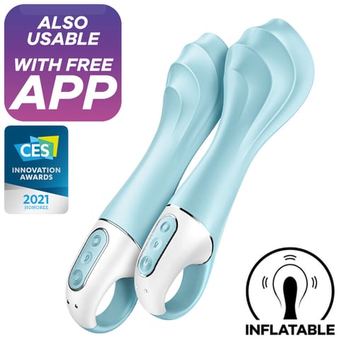 SATISFYER CONNECT SATISFYER - VIBRATORE AIR PUMP 5+ VIBRATORE GONFIABILE G-SPOT BLU