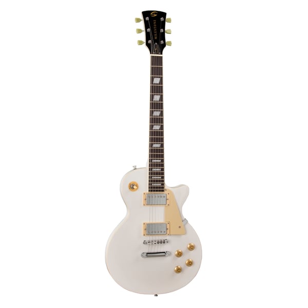 SOUNDSATION Chitarra elettrica cutaway arch top con 2 humbucker e manico set-in. Modello MILESTONE-PRO WH