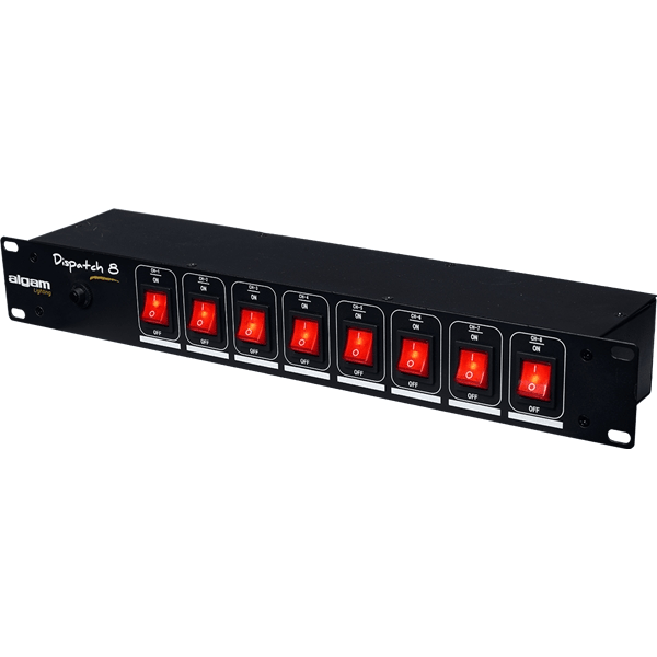 Algam Lighting DISPATCH-8 Multipresa 8 Posti da Rack Interruttori Individuali