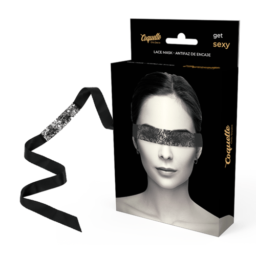 COQUETTE ACCESSORIES COQUETTE CHIC DESIRE - MASCHERA IN PIZZO NERO CON NASTRO
