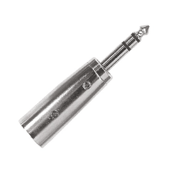 PROEL STAGE Adattatore professionale in metallo: spina XLR 3 poli -&gt; spina jack stereo Ø 6.3 mm.