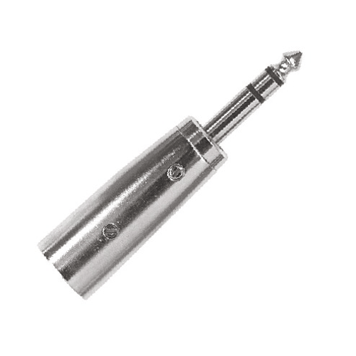 PROEL STAGE Adattatore professionale in metallo: spina XLR 3 poli -> spina jack stereo Ø 6.3 mm.