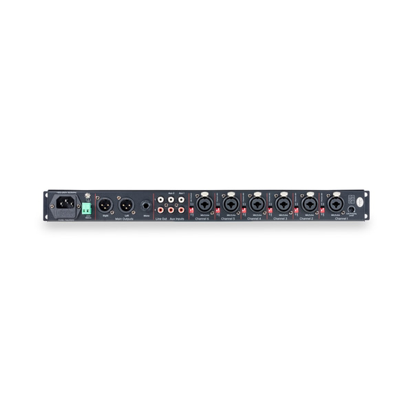 HELVIA Mixer Stereo 1U Rack con 8 Ingressi