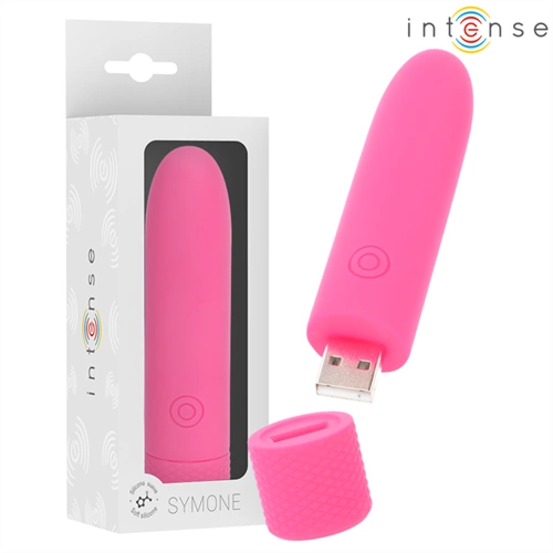 INTENSE FUN INTENSE - SYMONE USB RICARICABILE VIBRANTE BULLET 8 VIBRAZIONI ROSA 10 X 2,2 CM