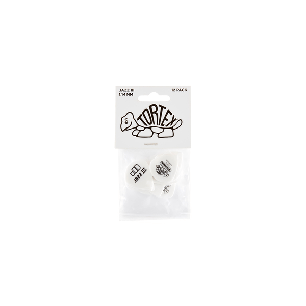 Dunlop 478P1.14 TORTEX WHITE JAZZ III, 1.14MM