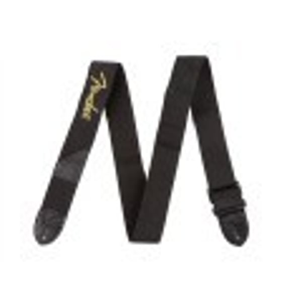 FENDER Tracolla in poliestere Black da 2,5 cm con logo Yellow. Modello 0990662070