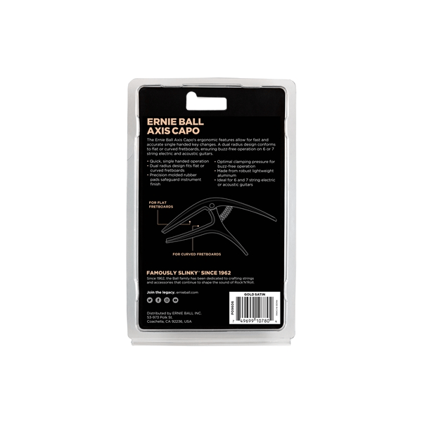 Ernie Ball 9606 Axis Capo Gold Satin 2021